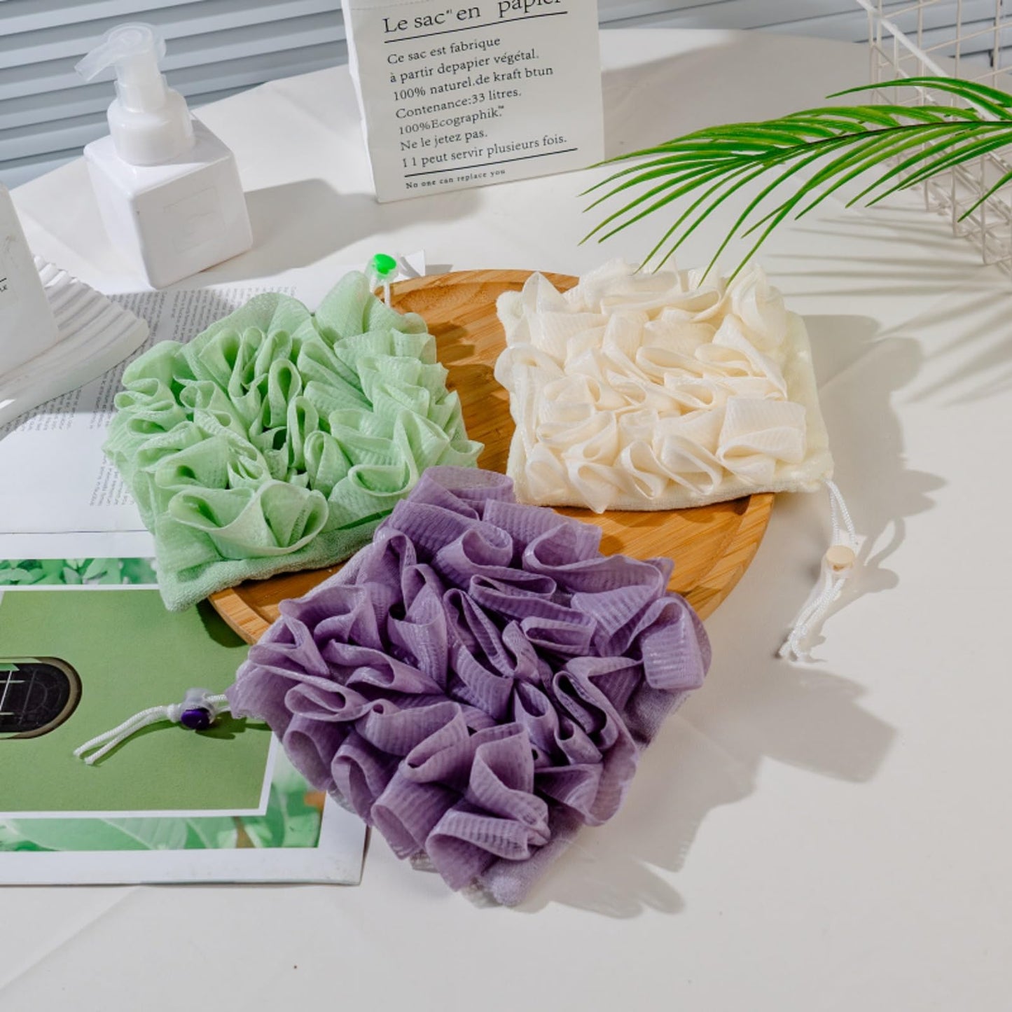 Wash Cloth Loofah Combo, The Soft Loofah and Washcloth, 2 in 1 Bath Loofahs Sponge, Loofahs Exfoliation, for Cleansing and Smooth Skin