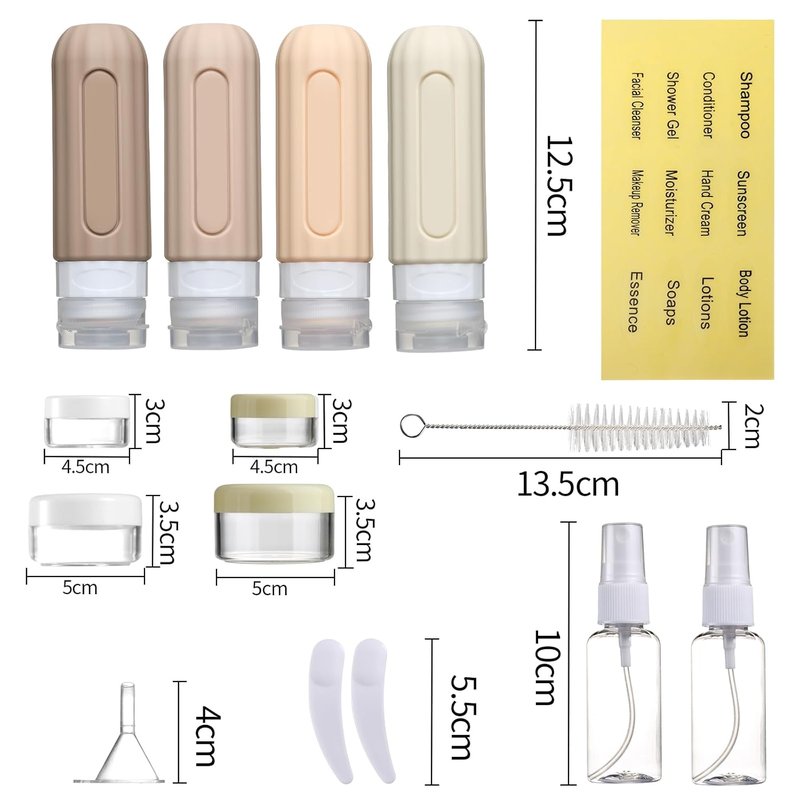 Mrsdry Travel Bottles Set - 16 Leakproof Silicone Containers for Toiletries | TSA Approved, 3oz