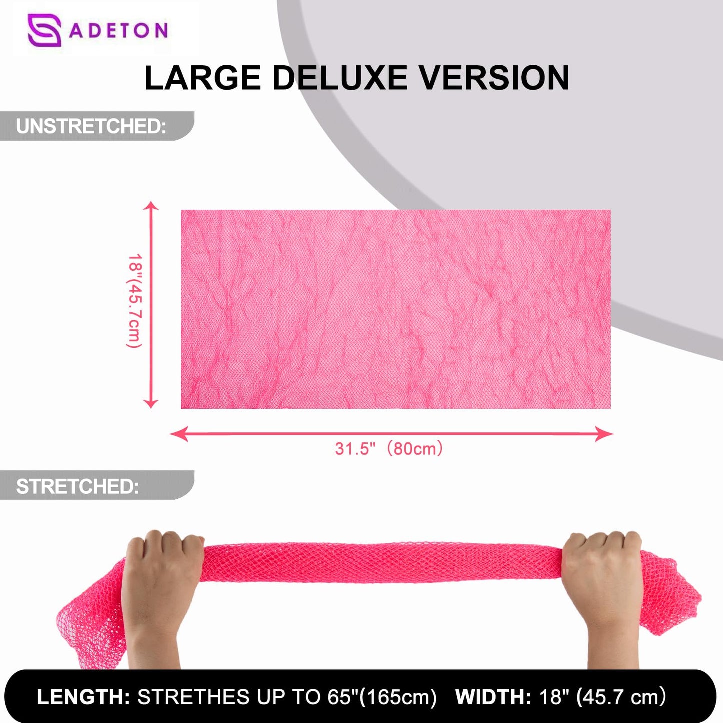 African Net Sponge Authentic, Exfoliating Bath Net Cloth, Real Knotted African Wash Net, Black Owned Sapo Afro Body Scrubber, Shower Essential Body Exfoliator, Large Deluxe Version (Pink Large)