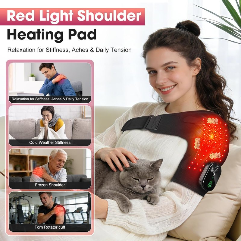 Skiennix Cordless Shoulder Heating Pad - Massage & Pain Relief Wrap for Deep Tissue Care