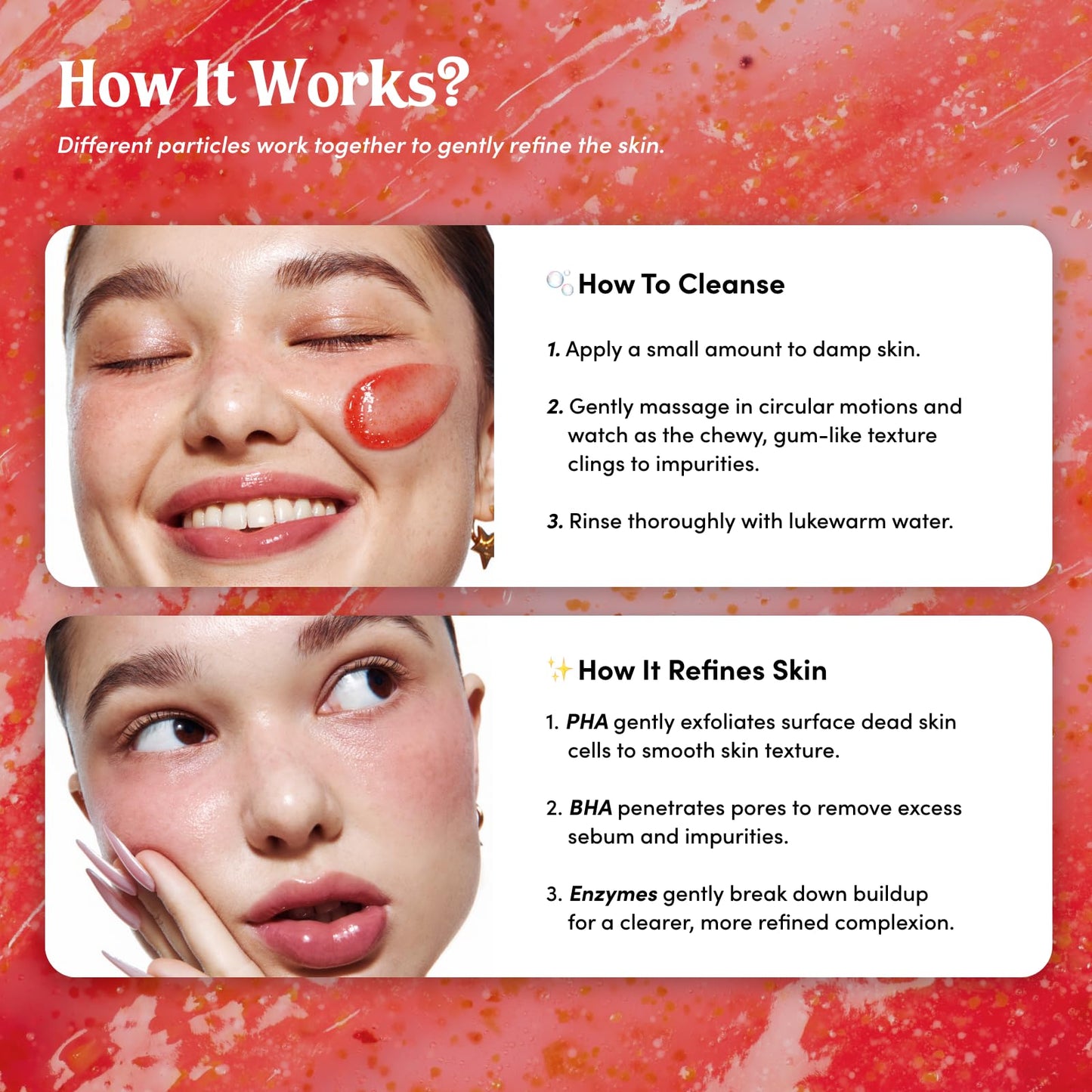 UNLEASHIA ABC Sorbet Cleanser, All-in-One 3-in-1 Moisturizing Facial Wash: Gentle Exfoliating, BHA + PHA + Enzyme Cleanser for Pores & Breakout-Prone Skin, Non-Irritating Daily Face Wash 4.05 fl oz
