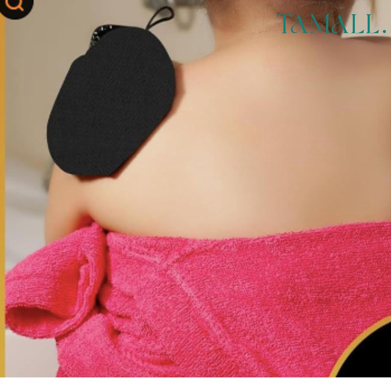 Deep Exfoliating Glove – Premium shower glove for remonving dead skin – one of the best body scrub gloves type - shower gloves for washing, cleaning and exfoliating dead skin on body (pink)