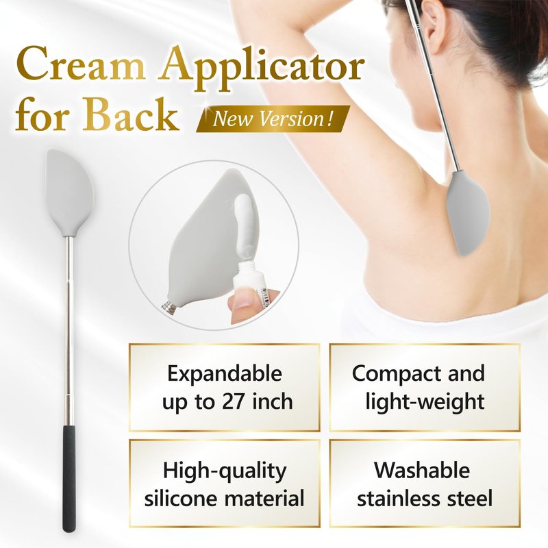 FieldSora Cream Applicator for Back Telescopic Easy to Clean Applies Creams, Sunscreens, and Ointments (Accurate Application)