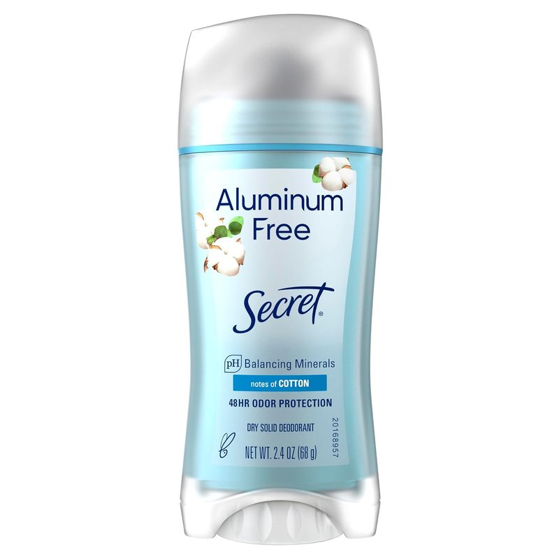 Secret Aluminum-Free Deodorant for Women - 48HR Odor Protection | Cotton Scent, 2.4 oz