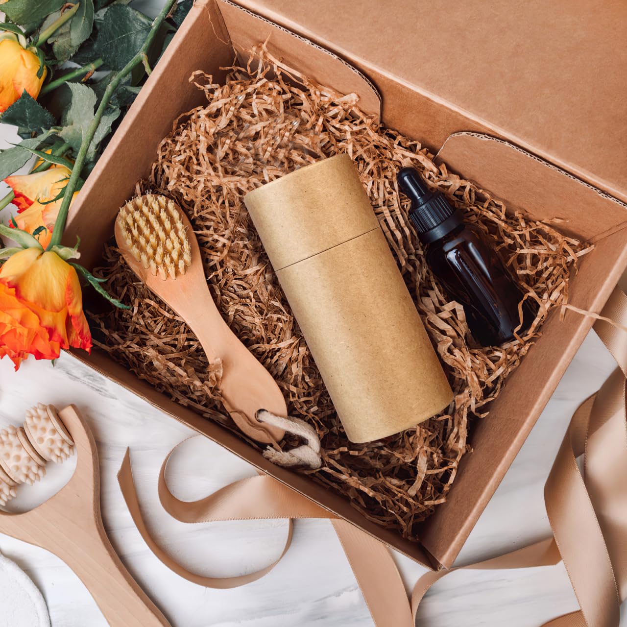 Hemoton Kraft Paper Cylinder Gift Boxes 30-Pack 4.48X6.02X2.00In Eco-Friendly Paper Packaging for Essential Oil Bottles Tea Storage and Small Craft Items