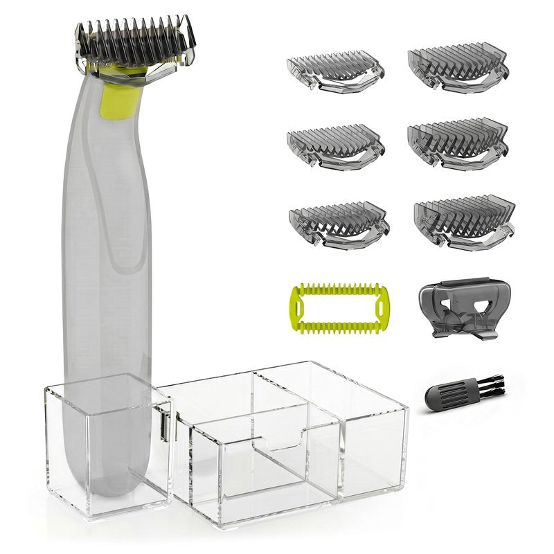 KIONCARE Guards Kit Plus for Philips Norelco OneBlade, 1-6mm Guide Combs, Replacement Body Comb, Protective Cap and Organizer Stand