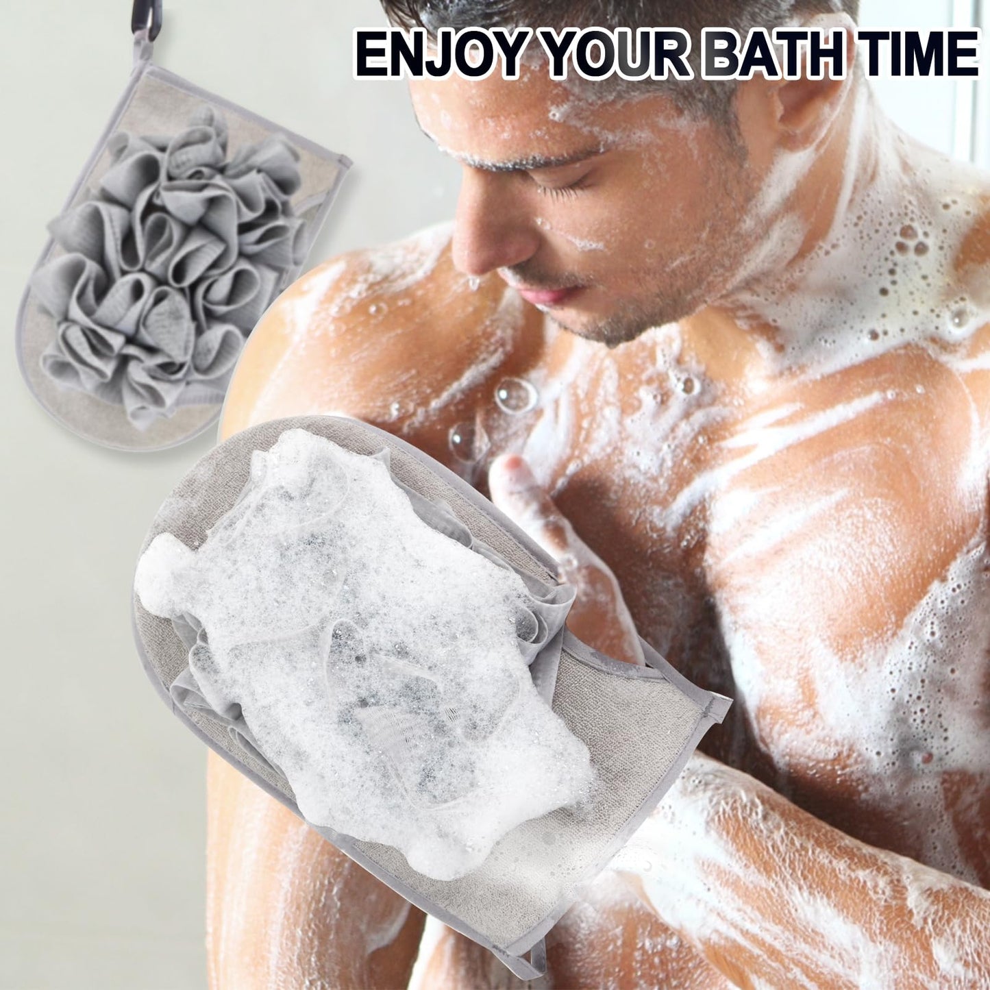 【Extra Large】 2 Packs Bath Sponge, Sponge Loofah Body Scrubber, Shower Pouf Cleaning Loofah Sponge, Shower Use Sponge for Body Wash Bathroom, More Suitable for Men & Large-Handed Individuals