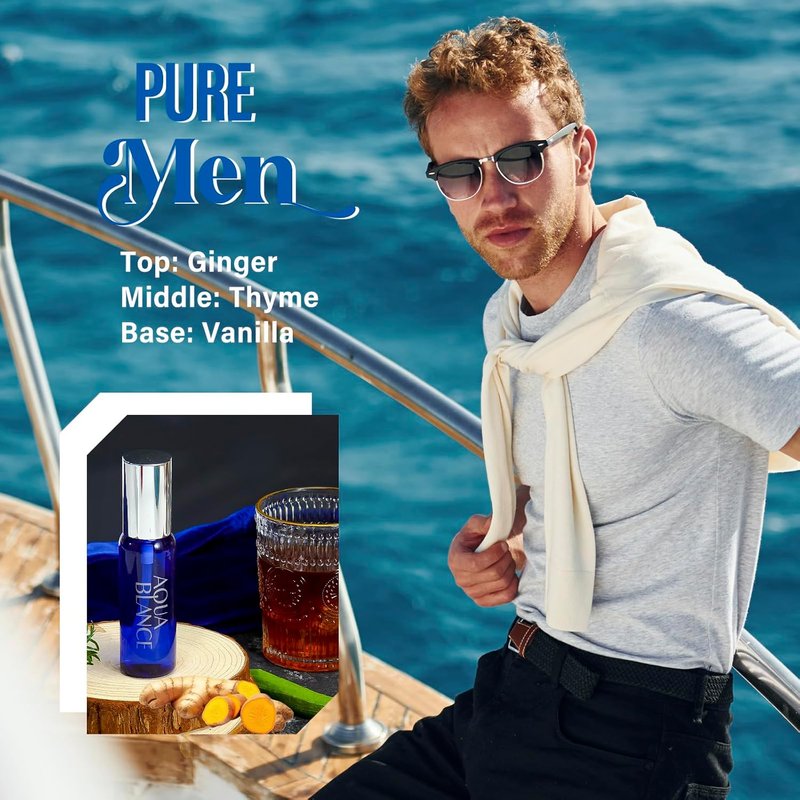 AQUA BLANCE Body Spray for Men - Travel Size 3-Pack, 2.1 Fl Oz Each | Fresh & Invigorating Fragrance