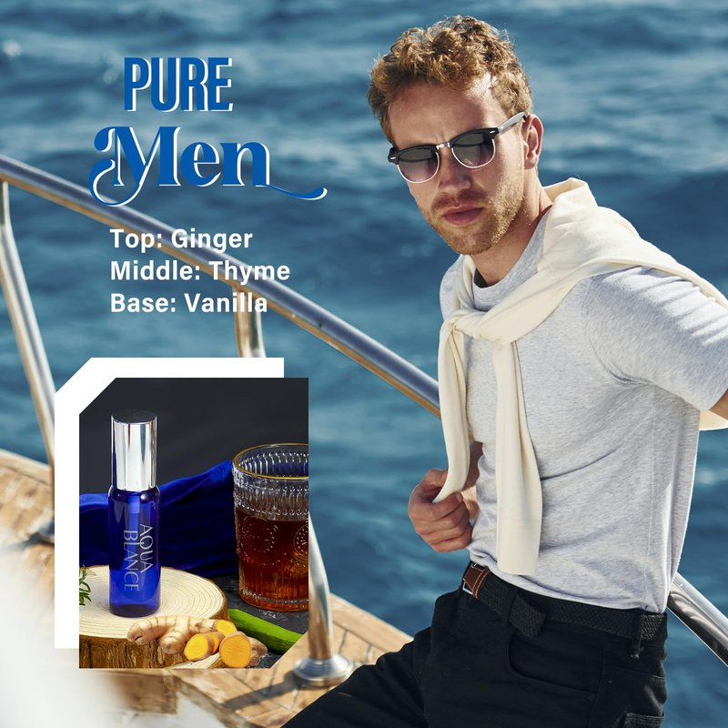 AQUA BLANCE Body Spray For Men, 2.1 Fl Oz/60 ML, Travel Size 3-Pack Set