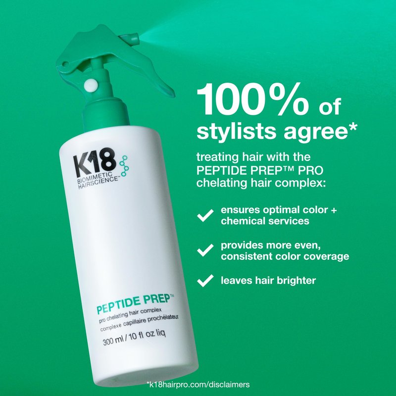 K18 PEPTIDE PREP Pro Chelating Hair Complex, Spray On Demineralizing Treatment, Removes Metal And Mineral Buildup, 10.1 Fl Oz