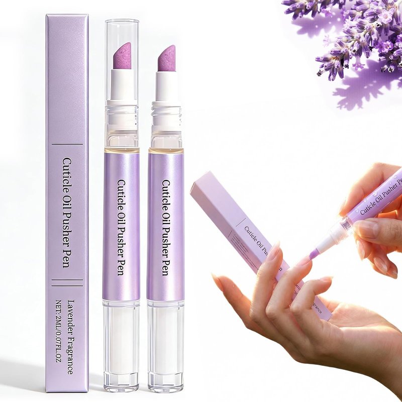 2-in-1 Cuticle Oil Pusher Pen,2026 New Ceramic Cuticle Pusher Oil Pen,Ceramic Cuticle Pen for Nails,Nail Care Tool for Dry Damaged Nails Hangnails Moisturize Polish Brighten 2Pcs