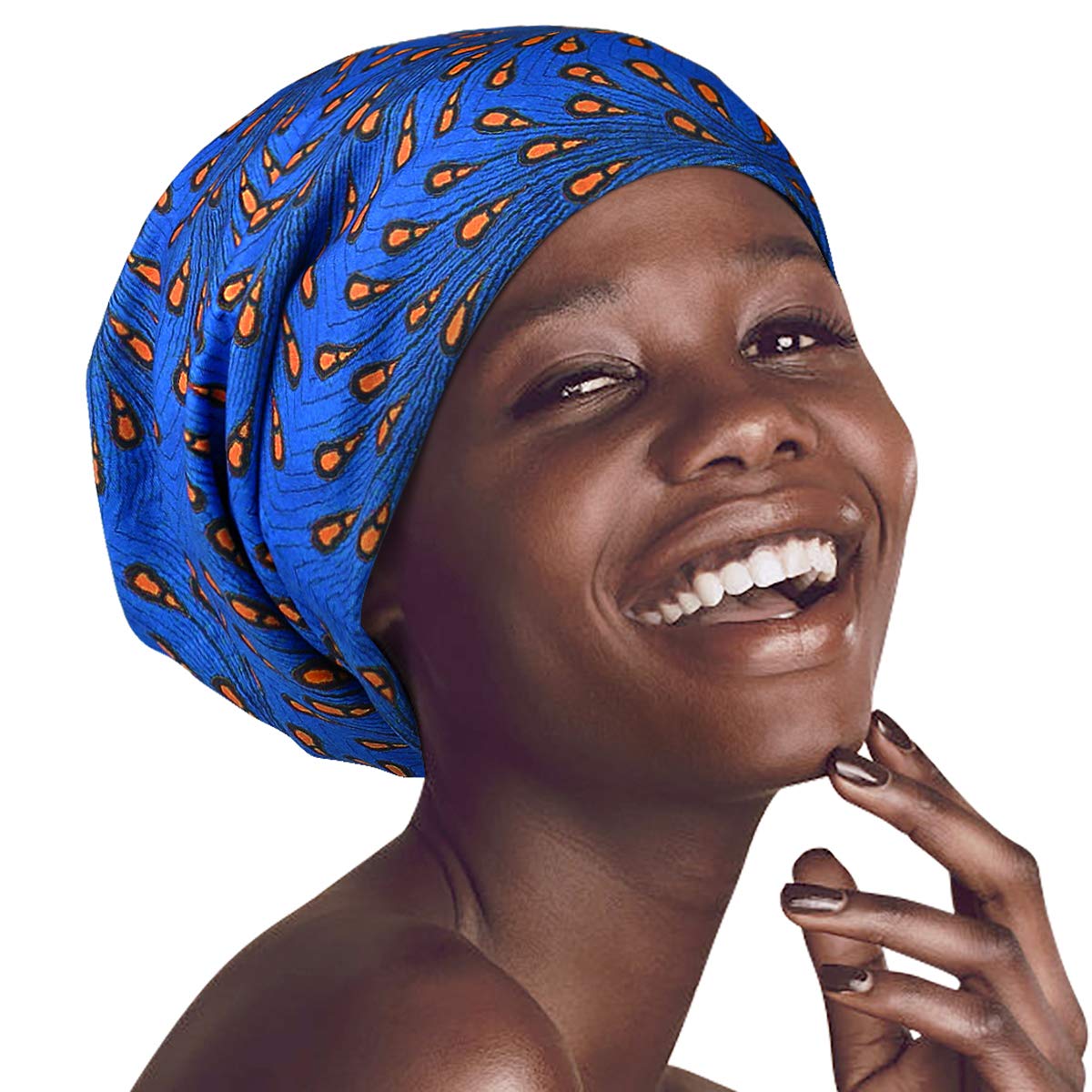 Large Dread Sleep Cap Silky Hair Wrap Slouchy Beanie for Women Curly Long Hair