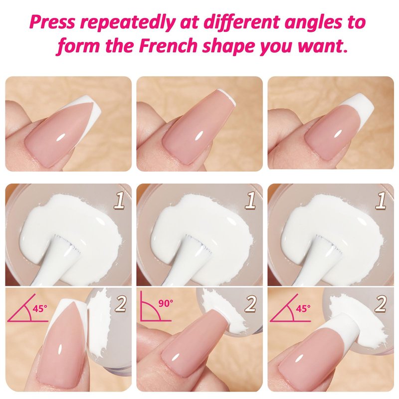 French Tip Stamp - 4Pcs Clear Silicone Stamps With 4Pcs Scrapers for Manicure Home Salon DIY Nail Art