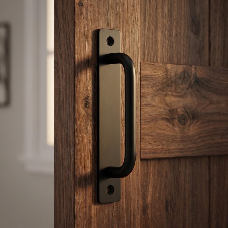 KALLORY Barn Door Handle 8.26 Inch Long Base Pull with Screws for Sliding Furniture Cabinet Closet and Indoor Outdoor Doors