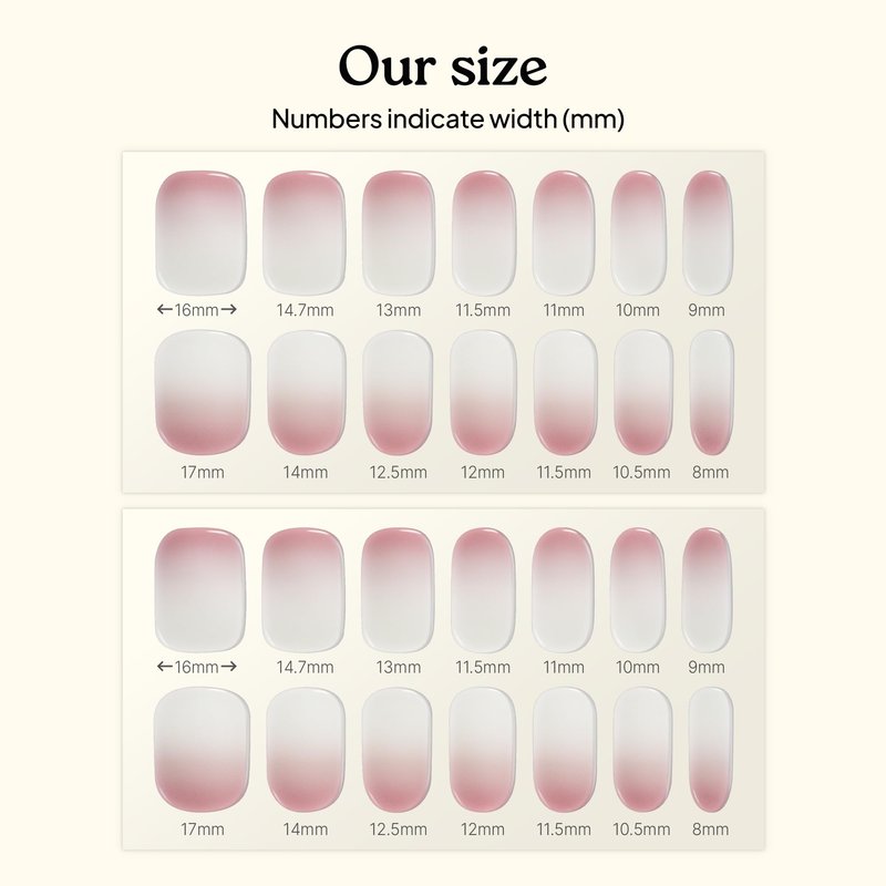 Heyhae Semi Cured Gel Nail Strips | No LED Lamp Needed |Pink, Ombre | Easy Apply & Remove, Salon Quality | Includes 28 Strips, 2 Prep Pads, Nail File & Wooden Stick - Hey, Simply You
