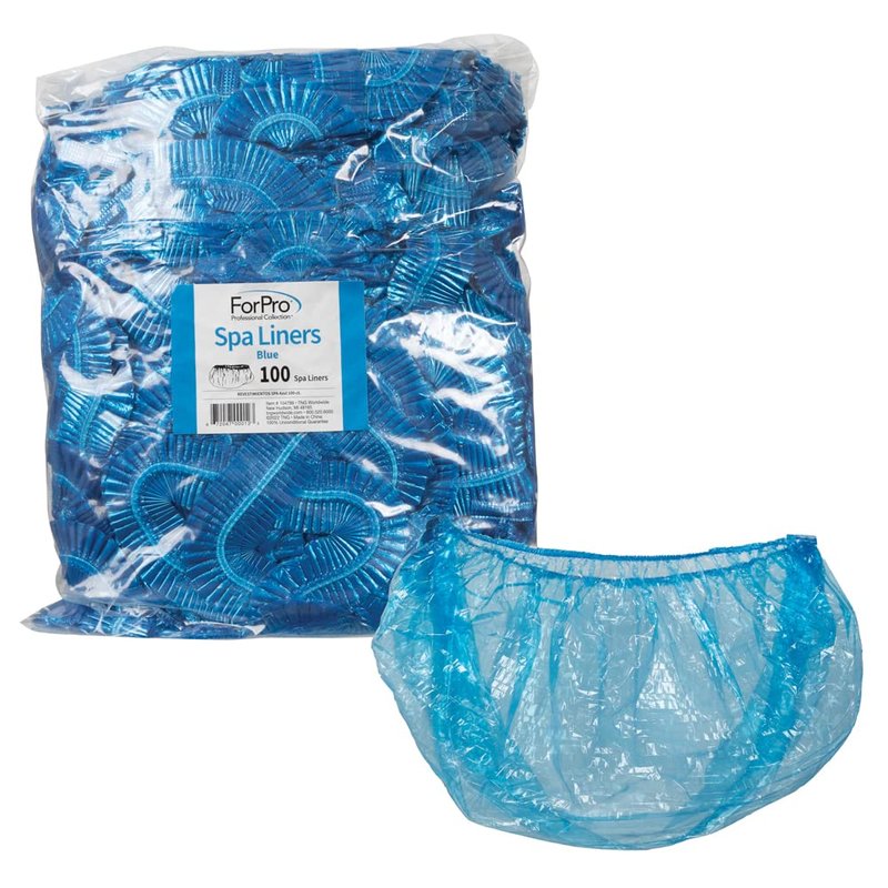 ForPro Professional Collection Disposable Pedicure Spa Liners - Fit All Spas, Blue, 100-Count