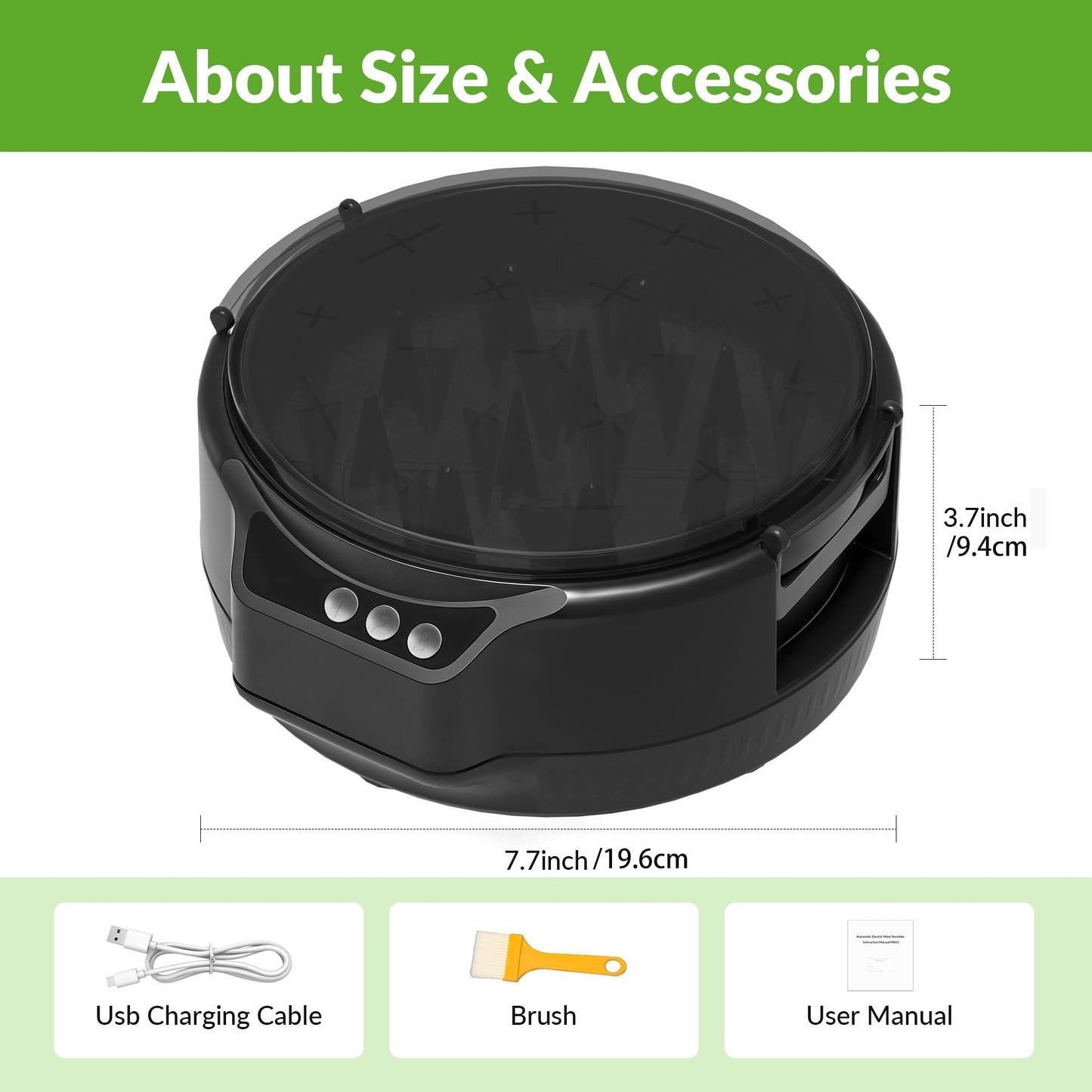 Electric Chicken Shredder, Rechargeable Automatic Meat Breast Shredder Tool Twist, Kitchen Grinder Machine with 3 Timer Modes, BPA Free for Pork, Beef, Chicken, Salads, Pet Food, Dishwasher Safe