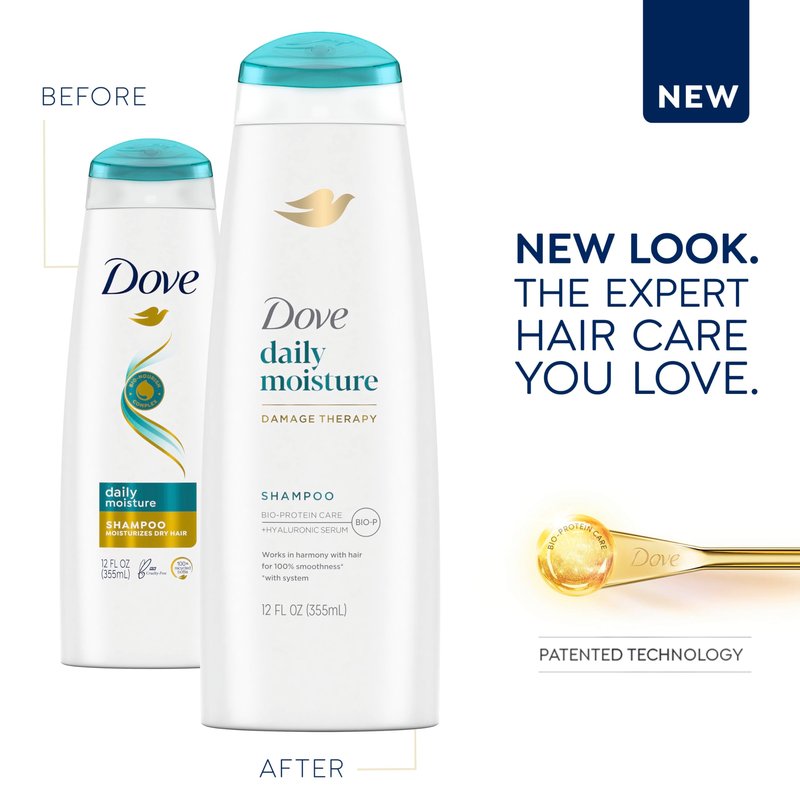 Dove Nutritive Solutions Moisturizing Shampoo for Dry Hair Daily Moisture with Pro-Moisture Complex for Manageable and Smooth Hair 12 oz,(Pack of 8)