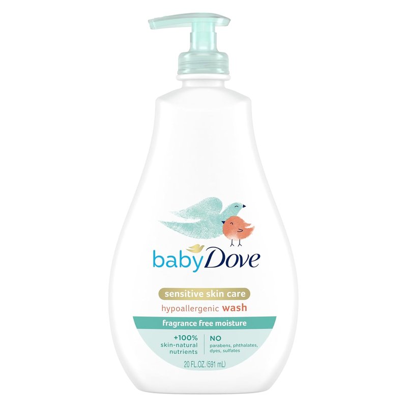 Baby Dove Sensitive Skin Care Baby Wash - Fragrance-Free & Hypoallergenic, 20 oz | Gentle Moisture for Bath Time