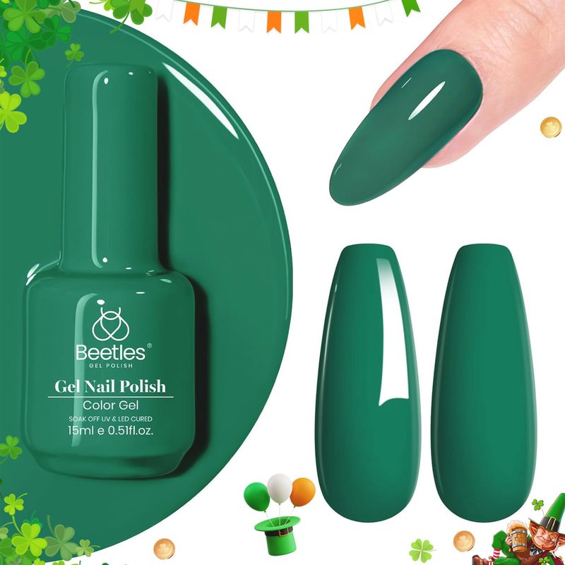 Beetles Green Gel Nail Polish, 1Pcs 15ml Color Gel Polish Soak Off UV LED Day Nails Art Manicure Salon DIY Home Summer Nails