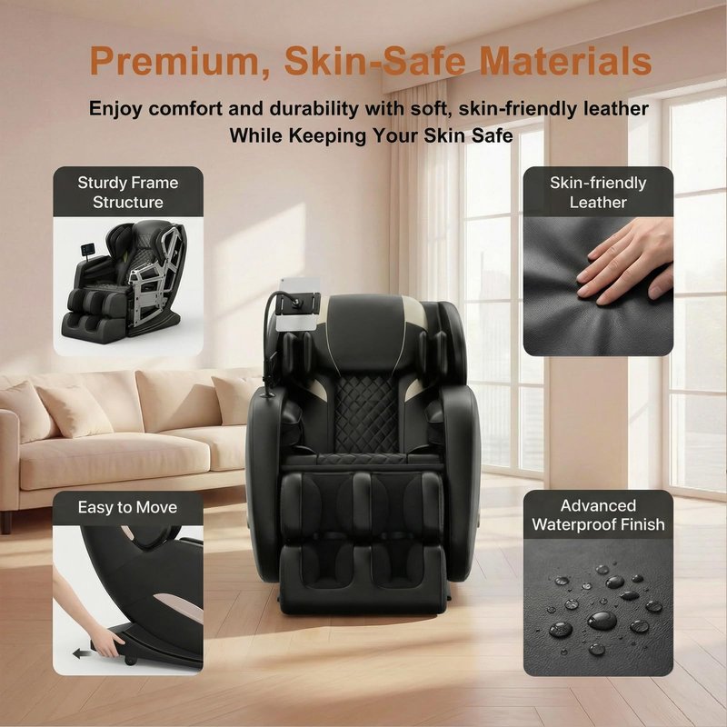 Massage Chair Full Body 2026 Upgraded Zero Gravity Recliner with Heat,8 Fix Points,Bluetooth, Airbag,Touch Screen,Footrest,L-Track Shiatsu Massage Chair Full Body for Parents Seniors