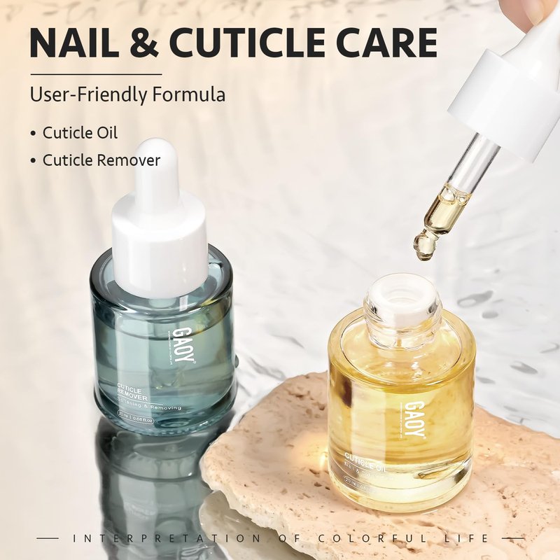 GAOY Cuticle Care Kit - Nourishing Cuticle Oil & Remover | 20ml, Promotes Nail Growth & Strength