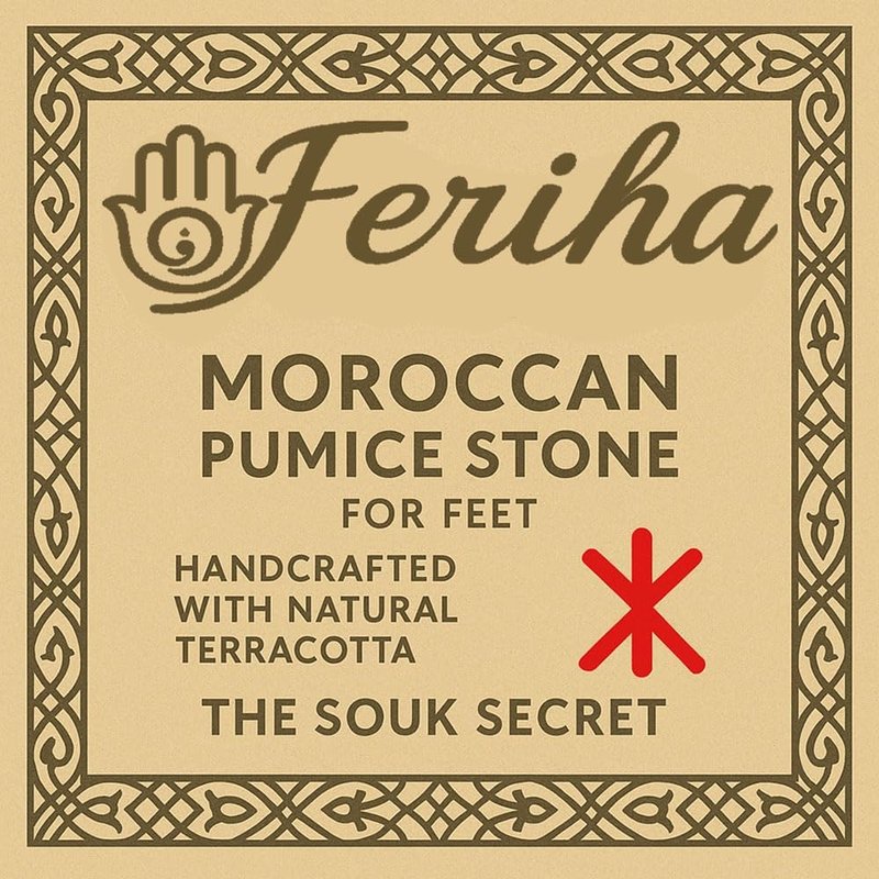 Feriha Natural Moroccan Pumice Stone – Handcrafted Terracotta Foot Scrubber for Exfoliation