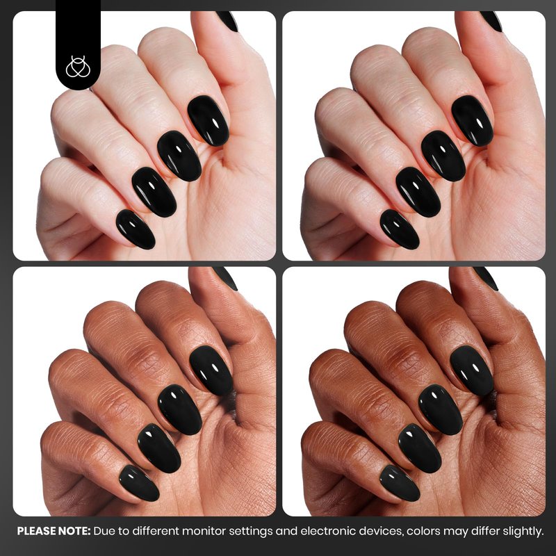 Beetles Black Gel Polish – Silent Charm Audrey Black Color Hema Free Gel Polish, 15ML Full Size Long-Lasting Soak Off UV LED Glossy Manicure for DIY Nail Art