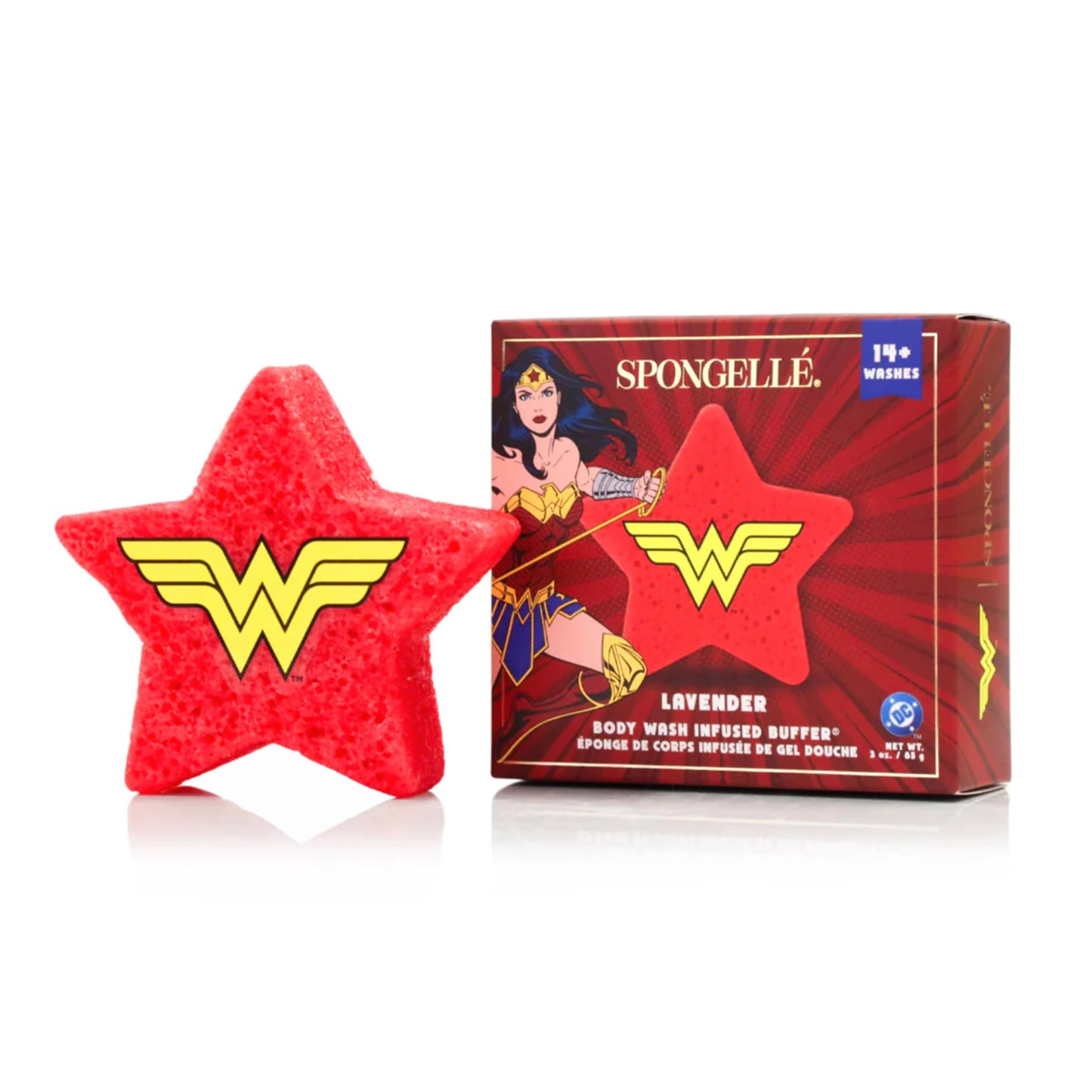 SPONGELLÉ Wonder Woman Lavender Body Buffer | DC Super Hero Collection