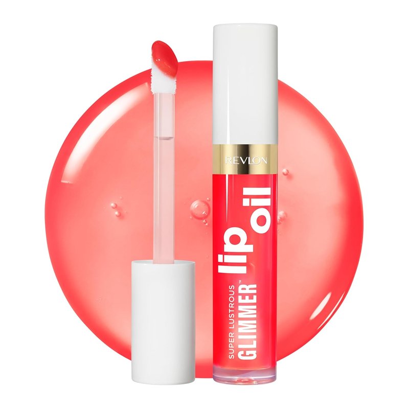REVLON Super Lustrous Glimmer Lip Oil - Moisturizing Tinted Formula with Plant-Based Squalane | 003 Glow Mama, 0.13 fl oz