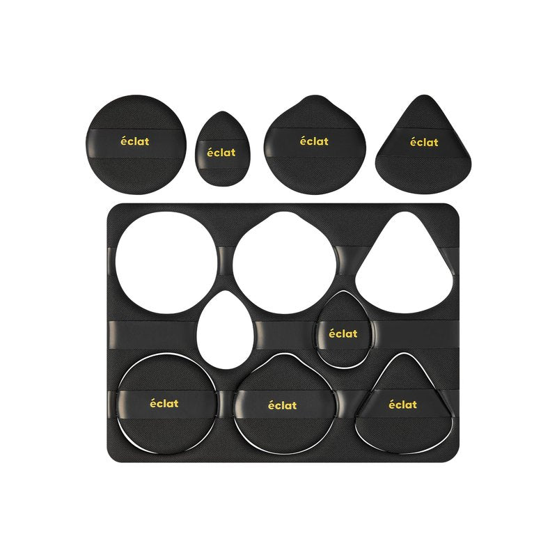 Éclat Makeup Sponge Set, 8 Pcs Air Cushion Puff, Latex-Free Blender Sponge Palette, Wet & Dry Use for Liquid, Powder, Cream Foundation, Soft Round & Teardrop Professional Beauty Blending Applicators