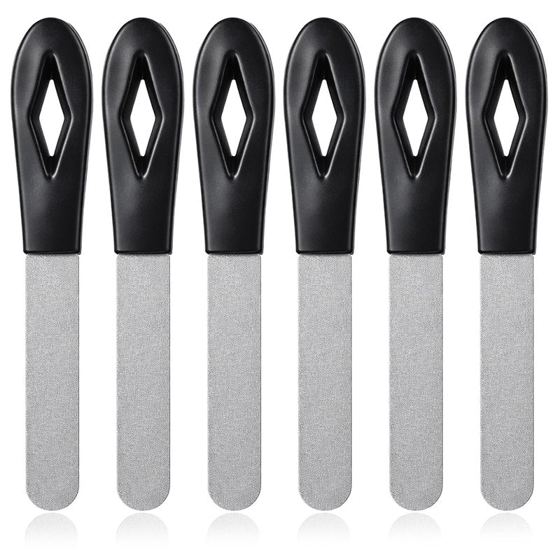 6 Pack Metal Nail Files Stainless Steel Sapphire Nail File, 5 Inches Professional Fingernail Files, Double Sided Grit Manicure Pedicure Tool for Natural Gel Acrylic Nails