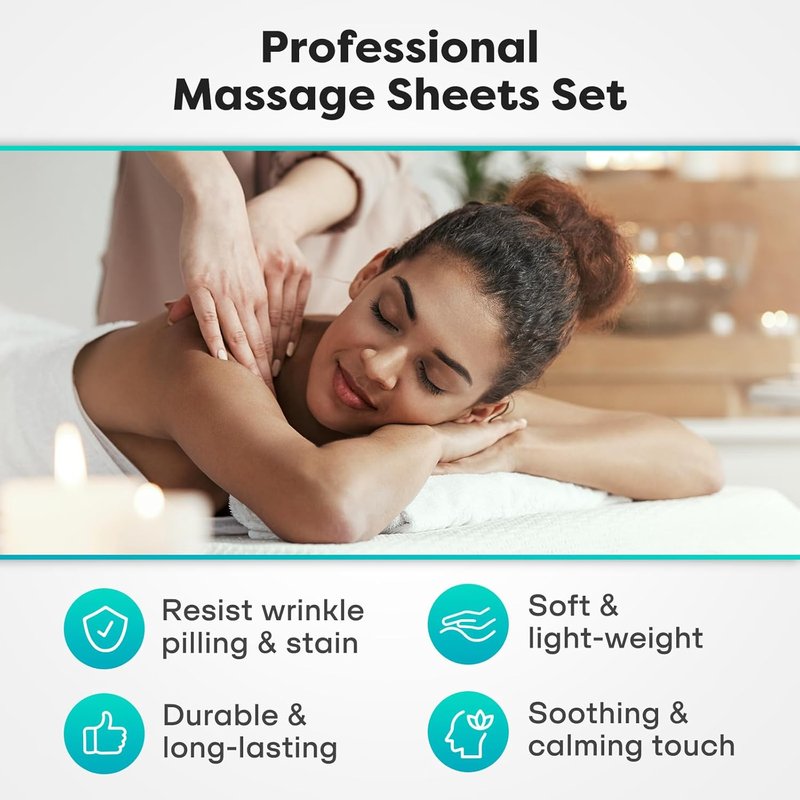 Massage Table Sheets Set - 3 Pcs Microfiber Covers | Soft, Lightweight, Stain & Wrinkle Resistant - Gray