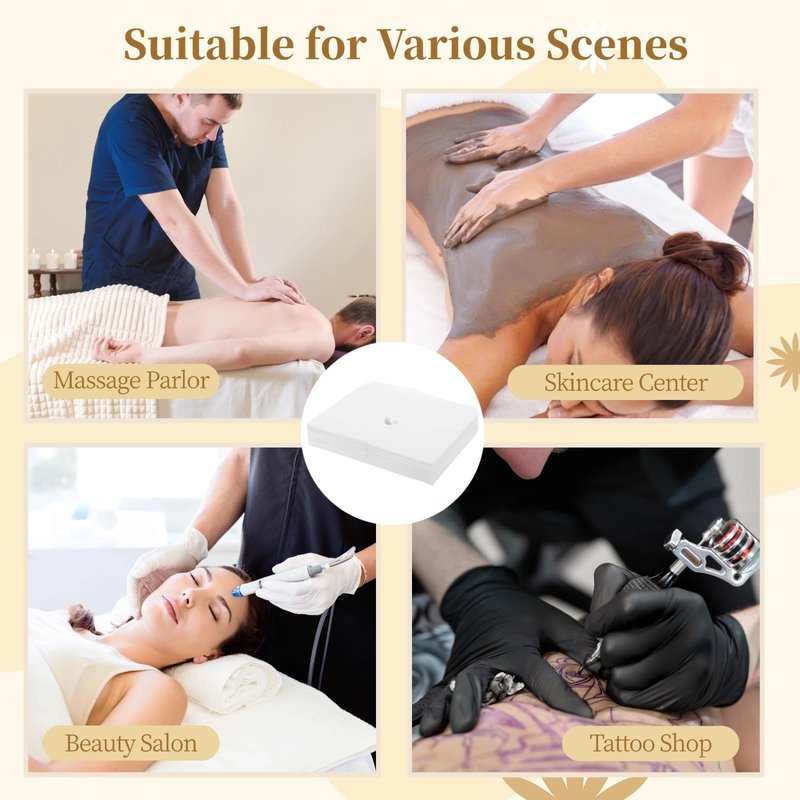 DIMEGON 200PCS Disposable Face Cradle Covers, Disposable Massage Headrest Cover, Single Use Massage Bed Headrest Cushion Cover, Professional Massage Chair Face Cover for Skincare Beauty Salons