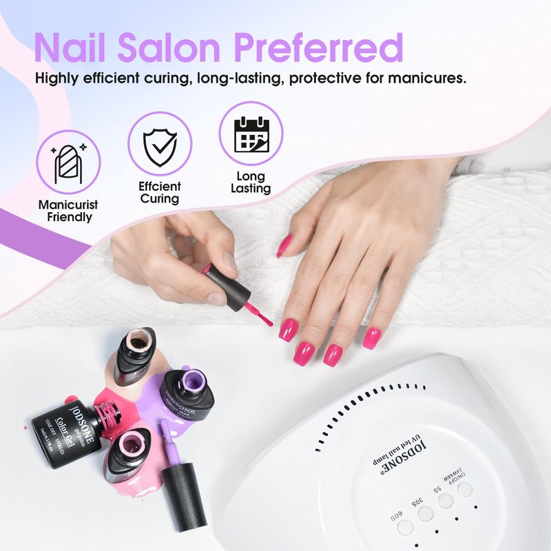 JODSONE UV LED Nail Lamp - 30 Light Beads Nail Dryer with Automatic Sensor & 3 Timers for Gel Polish