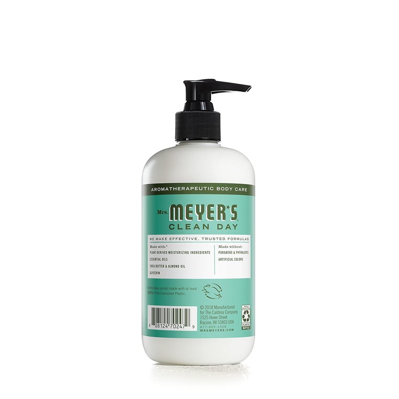 MRS. MEYER'S CLEAN DAY Hand Lotion - Non-Greasy Moisturizer with Essential Oils | Basil, 12 oz