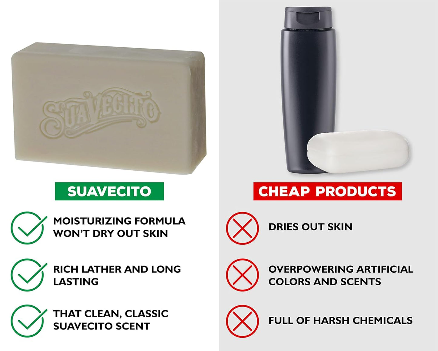 Suavecito Body & Hand Soap Bars - Moisturizing Original Fragrance | 6 oz | 3 Pack