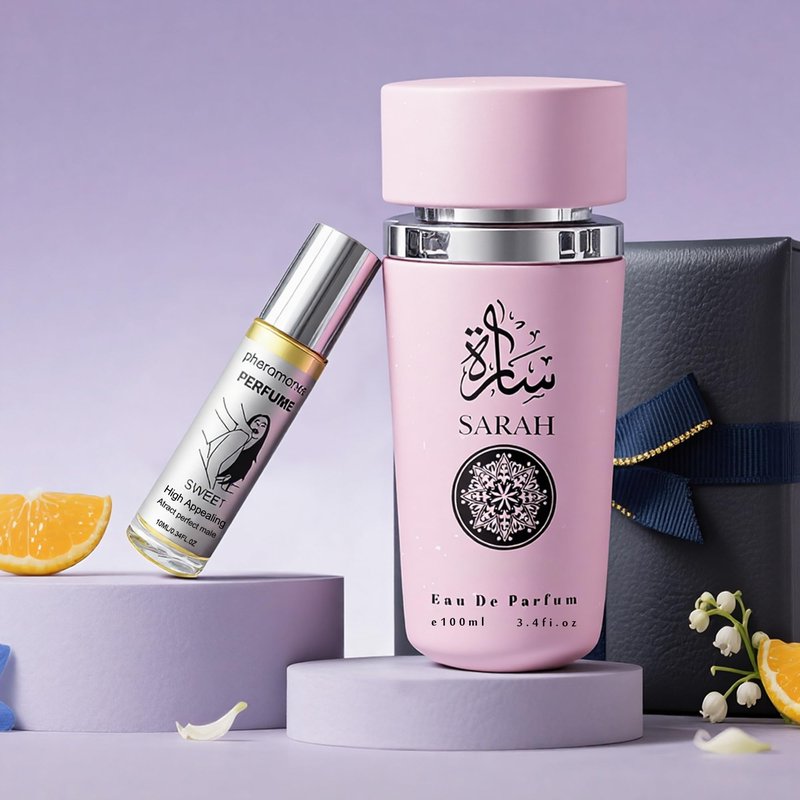 AFLUXE Women's Perfume Set 100ml Eau de Parfum + 10ml Pheromone Roll On Oil | Sweet Floral Gourmand Fragrance with Vanilla | Long Lasting Scent & Attraction Boost | Gift Set for Her (Sarah)
