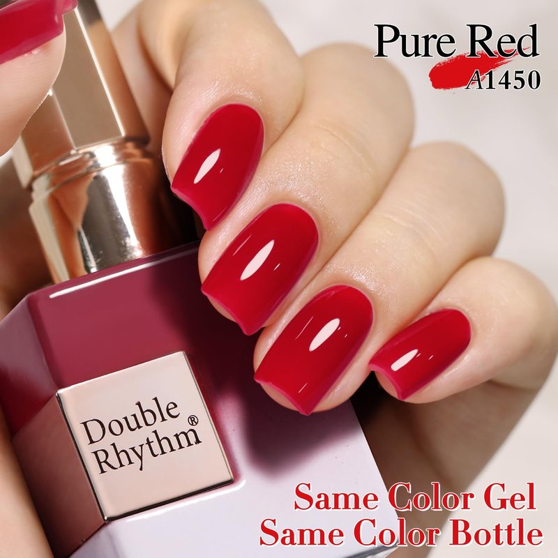 Double Rhythm 15ML Gel Polish Pure Sheer Same Color Same Bottle Gel Polish Art Manicure Salon DIY at Home for Women (Jelly Red-A1450)