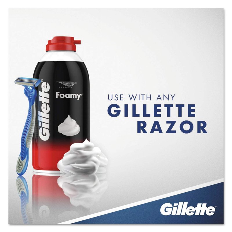 Gillette 14501 Foamy Shave Cream, Original Scent, 2 oz Aerosol, 48/Carton