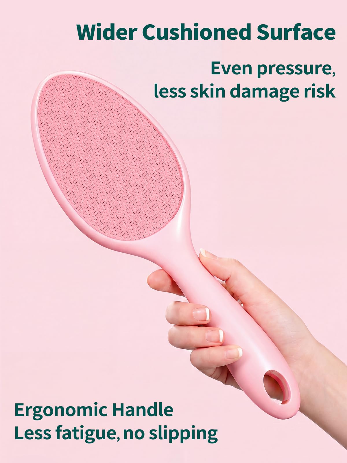 Sunivaca 2-Sided Glass Foot File Callus Remover Without Drain Stand (Pink)
