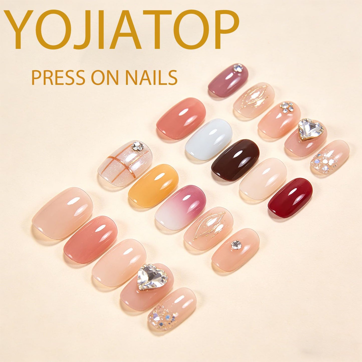 Solid Color Press on Nails Medium Coffin Fake Nails Pink Full Cover Glossy Glue on Nails Gradient Nails Press ons Cute Acrylic Artificial Stick on Nails for Women 24Pcs