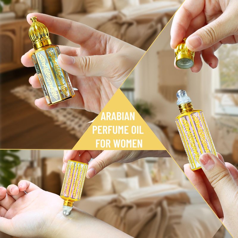 MR.A 3Pack Arabian Perfume for Women, Arabic Long Lasting Roll On Parfum Oils Gift Set, Luxury Arab Parfume Oil for Women Travel Mini Size, Eau de Parfum Parfume, Arabe Roller ball Pheromone Perfume
