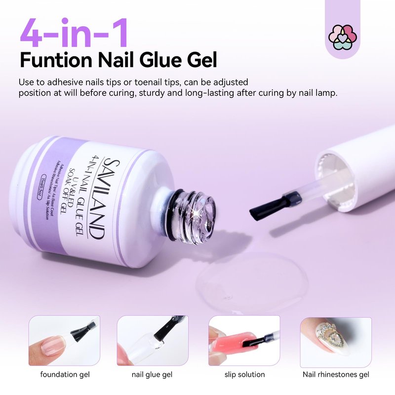 SAVILAND Toe Nail Tips and Glue Gel Kit - Gel Nail X Kit for Toes Poly Press On Toes Nails Kit with Nail Drill 500 Pcs Fake Toenails Tips with Nail Glue Acrylic Nail Kit Nail Lamp Salon At Home Gift
