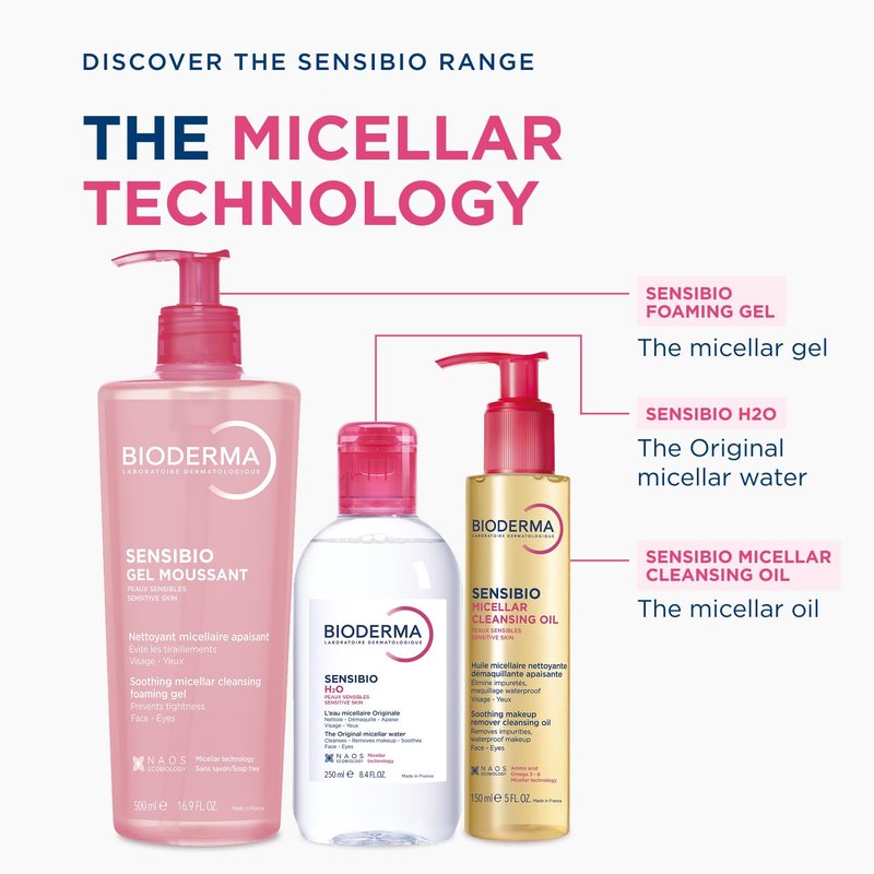Bioderma Sensibio Foaming Gel - Gentle Face Cleanser for Sensitive Skin | Unscented, 16.9 Fl Oz