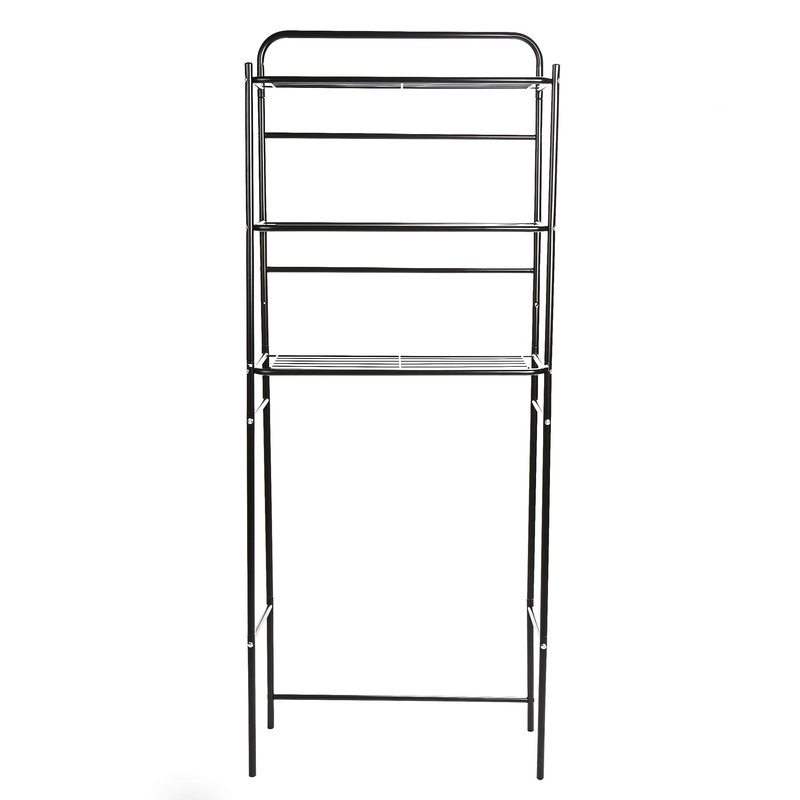 Mind Reader Over The Toilet Storage Rack, Bathroom Organizer, Bathroom Shelves, Metal, 23.5" L x 10.25" W x 70.5" H, Black