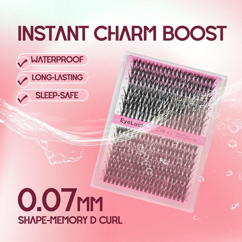 Lash Clusters Kit 280 pcs 9-16mm Volume Hybrid Eyelash Clusters 40D+50D D Curl Individual Lashes DIY Lash Extension Kit Thin Band Cluster Lashes Lash Bond and Seal Tweezers remover