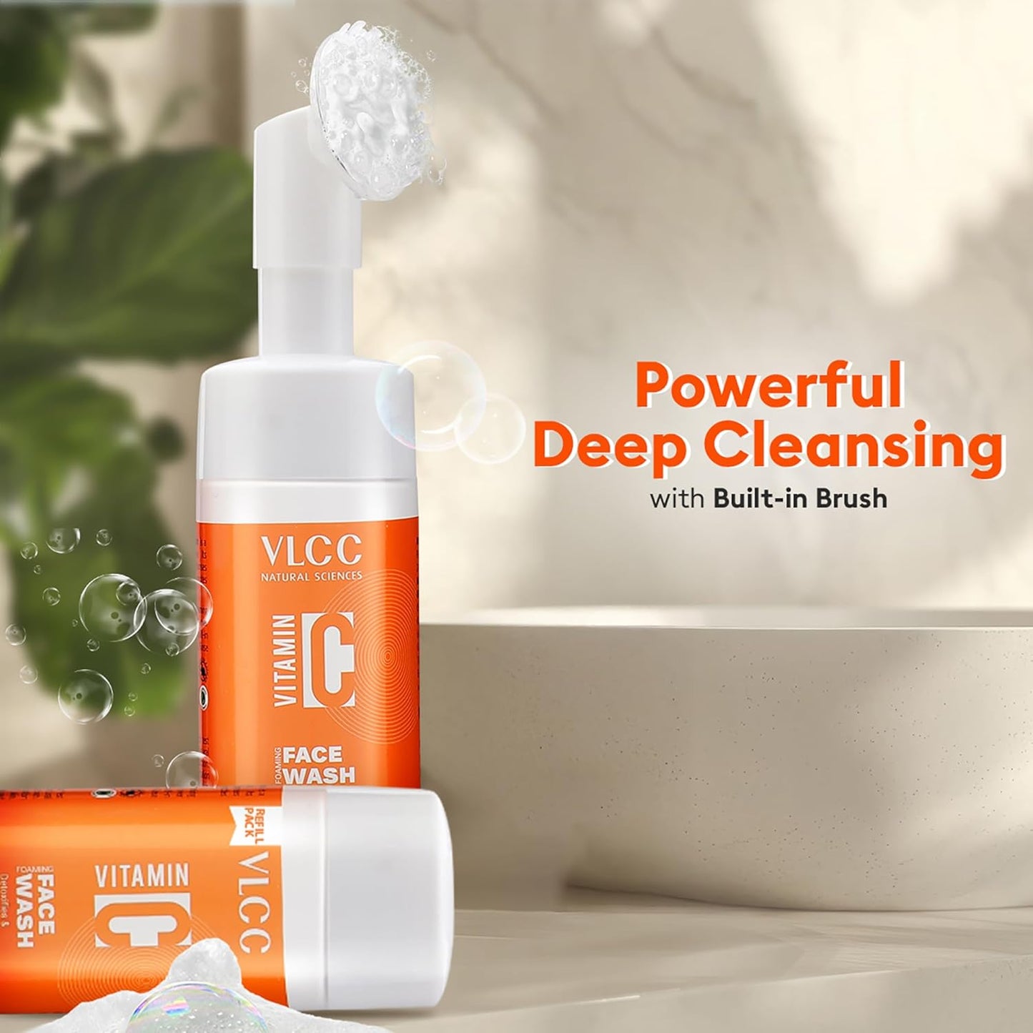 VLCC Vitamin C Foaming Facewash - Hydrating Facial Cleanser with Licorice & Mulberry Extracts | 3.38 oz