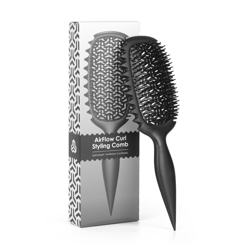 Curl Defining Vented Hair Brush - Effortless Detangling & Shaping | For All Hair Types, Reduces Frizz