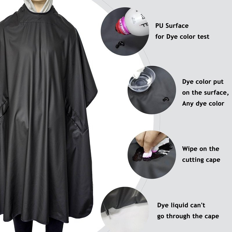 Professional Waterproof Hair Cape - Chemical Resistant Hairdresser Cape For Dyeing - Adjustable Neck And Hand Hole - Bleach Proof Hair Capes